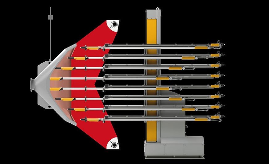 Gema powder coating laser contour recognition